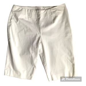 Eric White Stretch Side Zipper Shorts